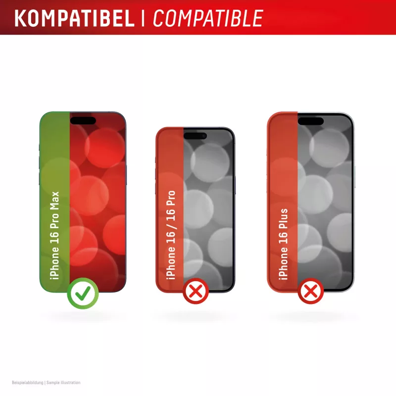 Displex Smart Glass (9H) voor Apple iPhone 16 Pro Max, montagesticker, onbreekbaar