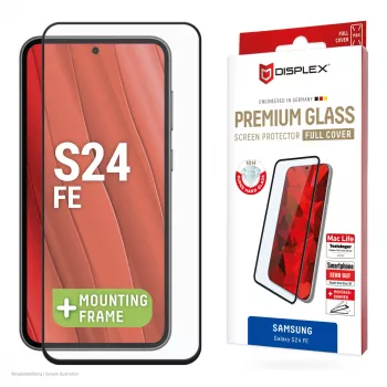 Displex Premium displayschermbeschermfolie (volledige dekking, 10H) voor Samsung Galaxy S24 FE, Eco montageframe, volledige dekking