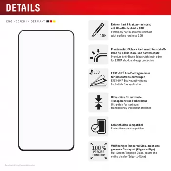 Displex Premium displayschermbeschermfolie (volledige dekking, 10H) voor Samsung Galaxy S24 FE, Eco montageframe, volledige dekking