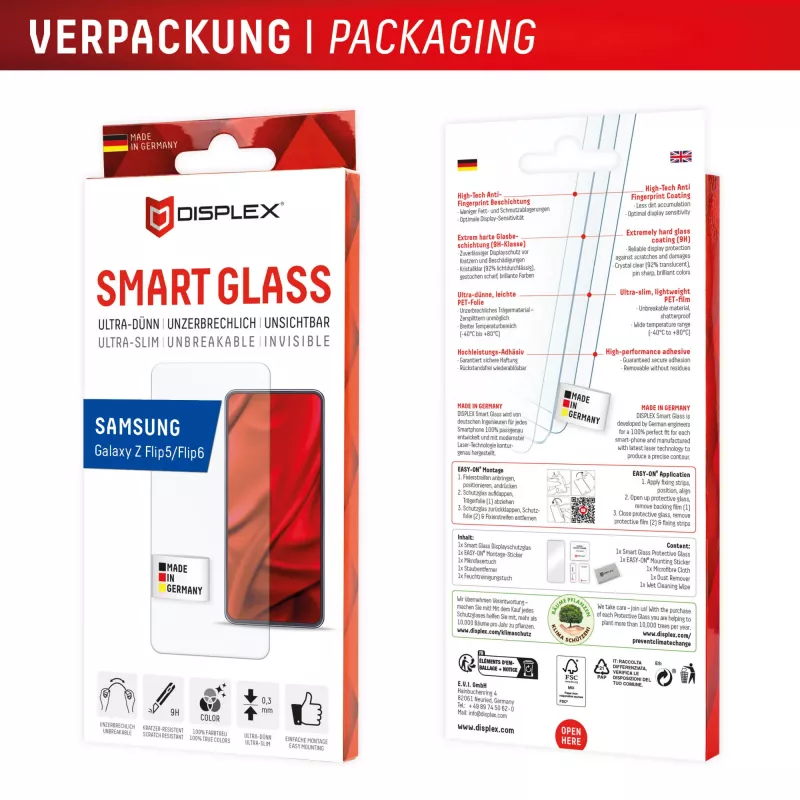 Displex Smart Glass screenprotector voor Samsung Galaxy Z Flip5/Z Flip6 (02024)