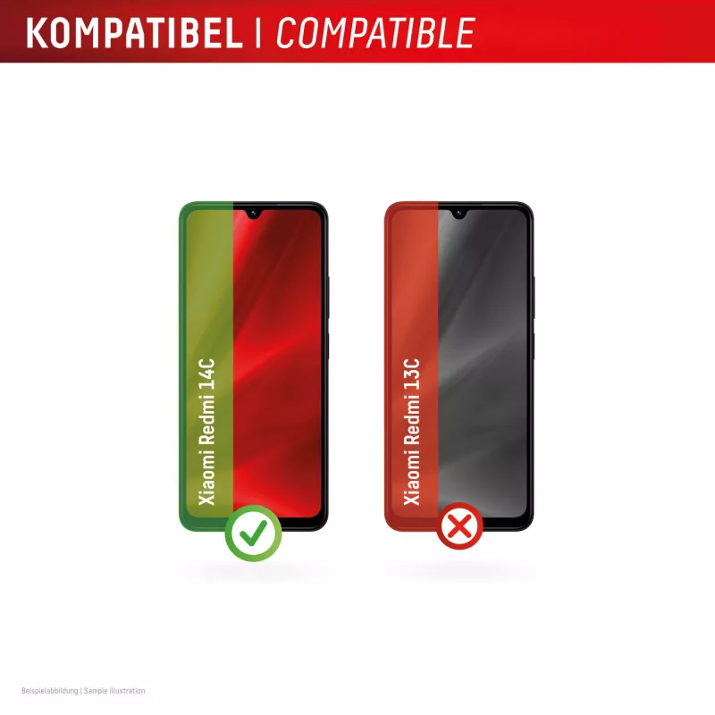 Displex Smart Glass (9H) voor Xiaomi Redmi 14C, montagesticker, onbreekbaar