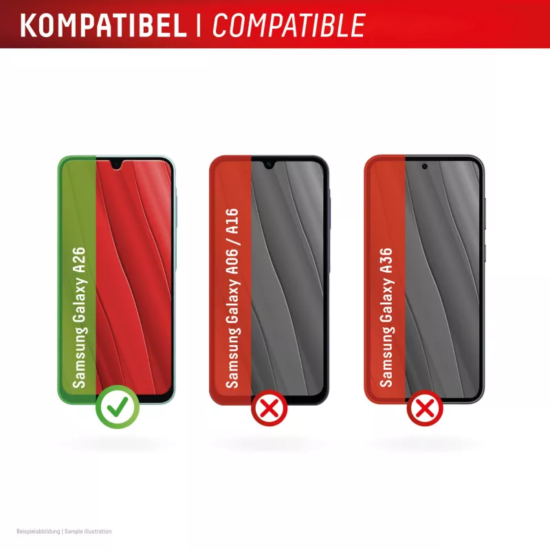 Displex displayschermbescherming (10H) voor Samsung Galaxy A26, Eco-montageframe, krasbestendig