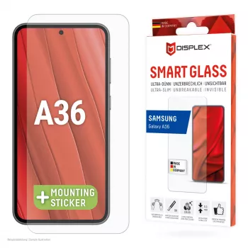 Displex Smart Glass (9H) voor Samsung Galaxy A36, montagesticker, onbreekbaar