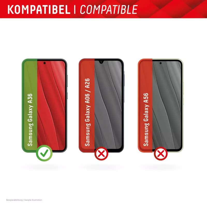 Displex Smart Glass (9H) voor Samsung Galaxy A36, montagesticker, onbreekbaar