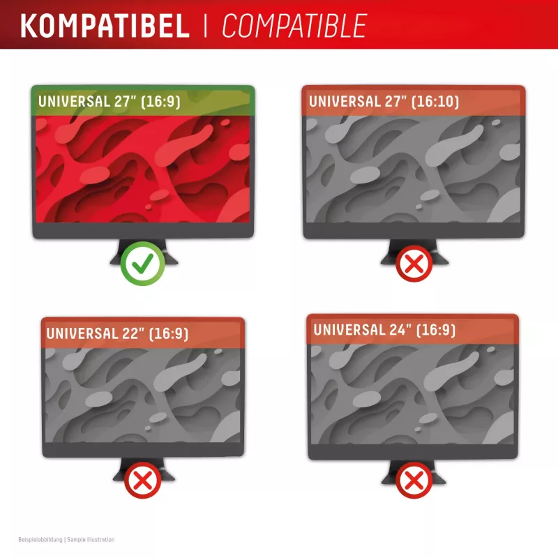 Displex PRIVACY SAFE afneembare 2-weg privacyfilter voor desktopmonitor 27