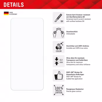 Displex Smart Glass (9H) voor Xiaomi Redmi Note 14, montagesticker, onbreekbaar
