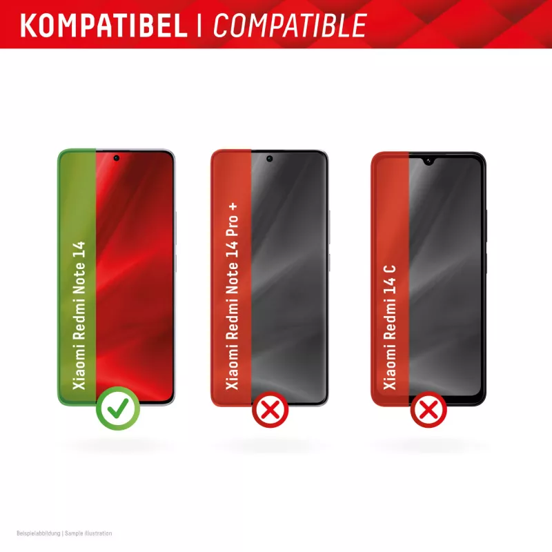 Displex Smart Glass (9H) voor Xiaomi Redmi Note 14, montagesticker, onbreekbaar