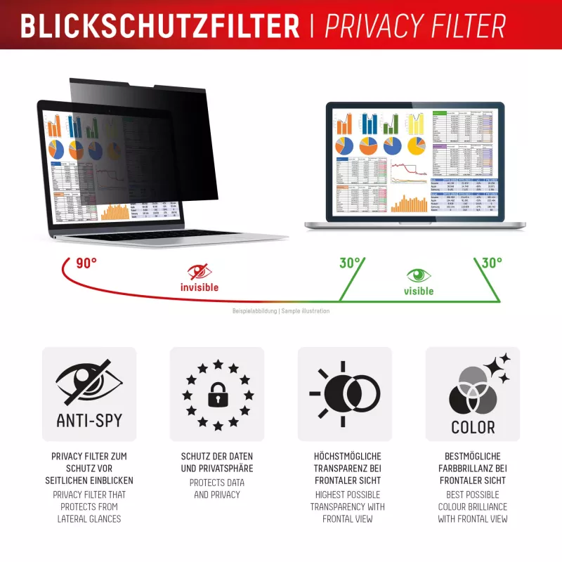 Displex PRIVACY SAFE magnetische 2-weg privacyfilter Surface Laptop Studio 2 14,4 inch