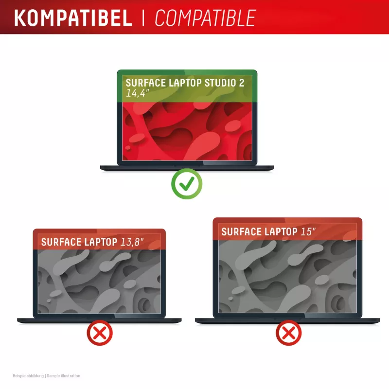 Displex PRIVACY SAFE magnetische 2-weg privacyfilter Surface Laptop Studio 2 14,4 inch