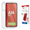 Tempered Glass Screen Protector + hoesje voor Samsung Galaxy A36 van e.v.i., Eco montageframe, krasbestendig, transparant