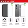 Tempered Glass Screen Protector + hoesje voor Samsung Galaxy A36 van e.v.i., Eco montageframe, krasbestendig, transparant