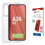 Tempered Glass Screen Protector + hoesje voor Samsung Galaxy A36 van e.v.i., Eco montageframe, krasbestendig, transparant