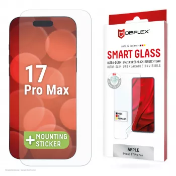 Displex Smart Glass (9H) voor Apple iPhone 17 Pro Max, montagesticker, onbreekbaar
