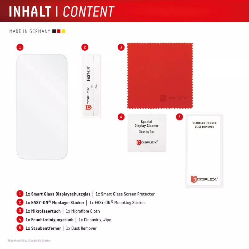 Displex Smart Glass (9H) voor Apple iPhone 17 Pro Max, montagesticker, onbreekbaar