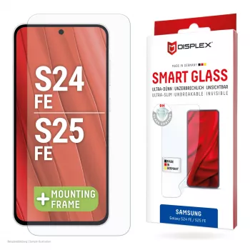 Displex Smart Glass (9H) voor Samsung Galaxy S25 FE/S24 FE, montagesticker, onbreekbaar
