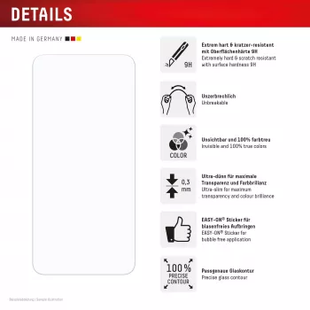 Displex Smart Glass (9H) voor Samsung Galaxy S25 FE/S24 FE, montagesticker, onbreekbaar