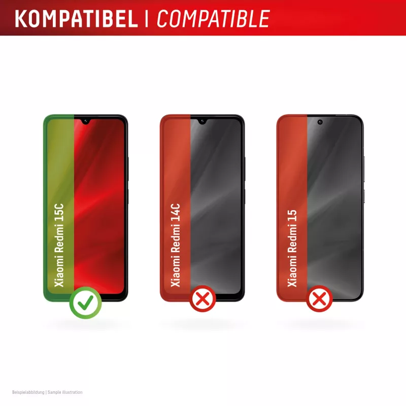e.v.i. DISPLEX Smart Glass voor Xiaomi Redmi 15C — gehard glasfolie, model 02198