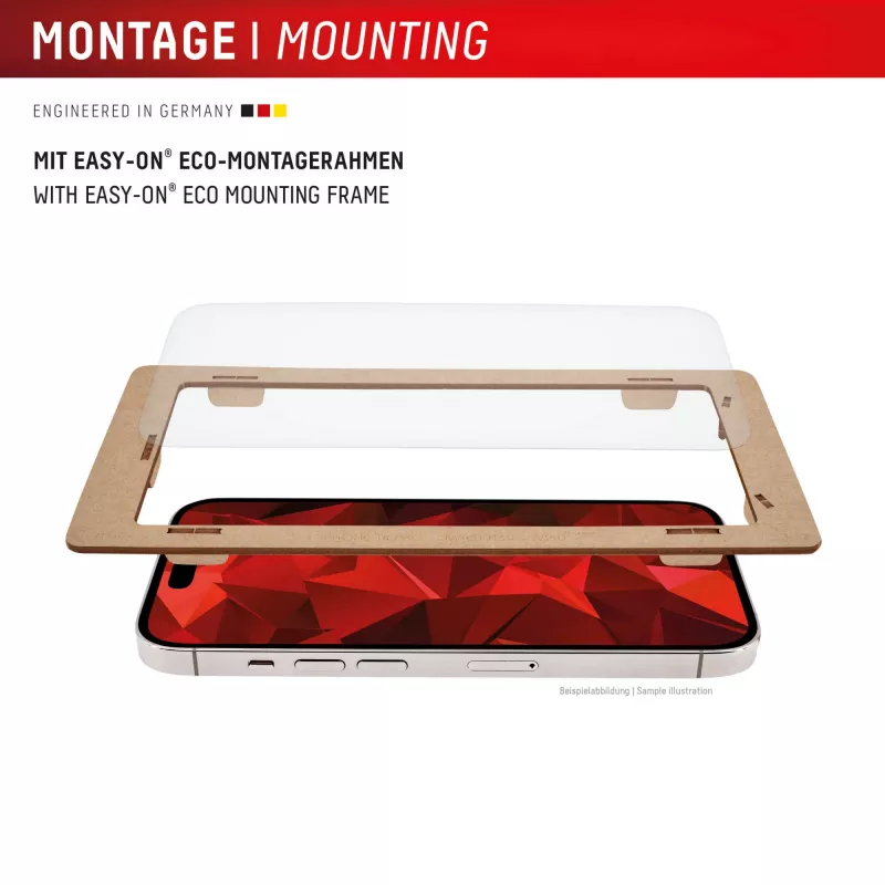 Screenprotector + hoes e.v.i. voor Google Pixel 9 met Eco-montageframe, gehard glas, transparant, krasvast
