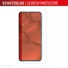 Screenprotector + hoes e.v.i. voor Google Pixel 9 met Eco-montageframe, gehard glas, transparant, krasvast