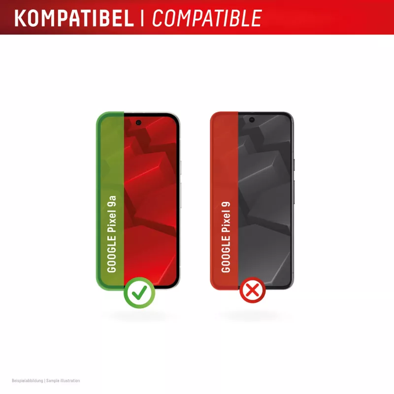 Displex displayschermglas + hoes voor Google Pixel 9a — gehard glas, Eco-montageframe, transparant, krasvast