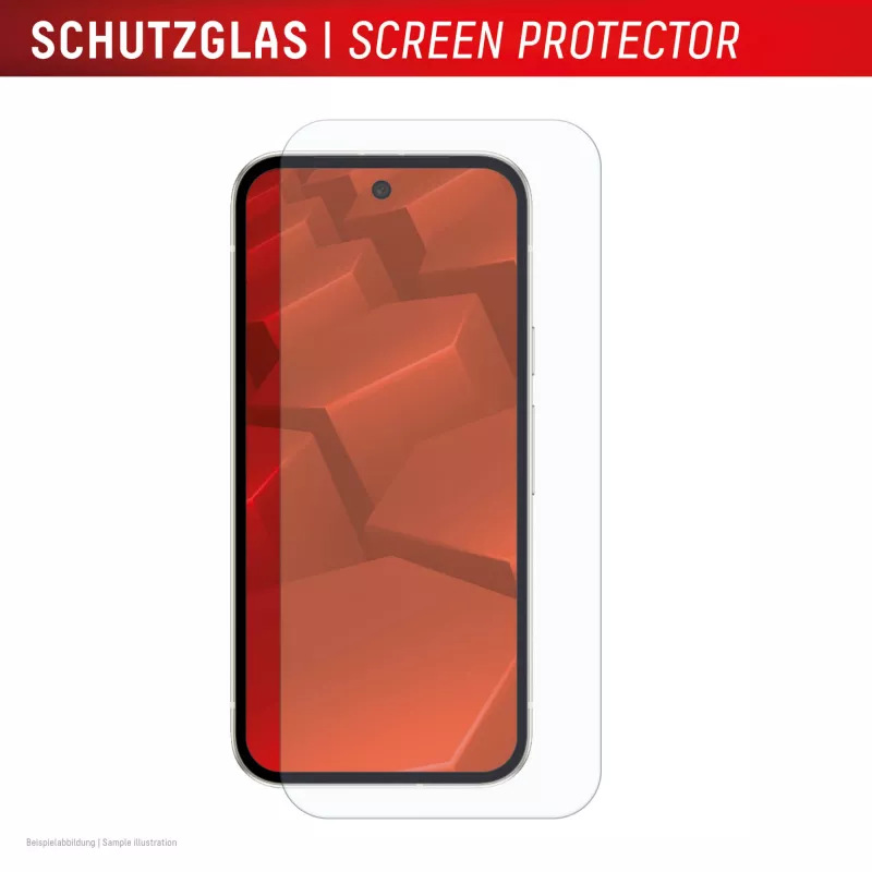 Displex displayschermglas + hoes voor Google Pixel 9a — gehard glas, Eco-montageframe, transparant, krasvast