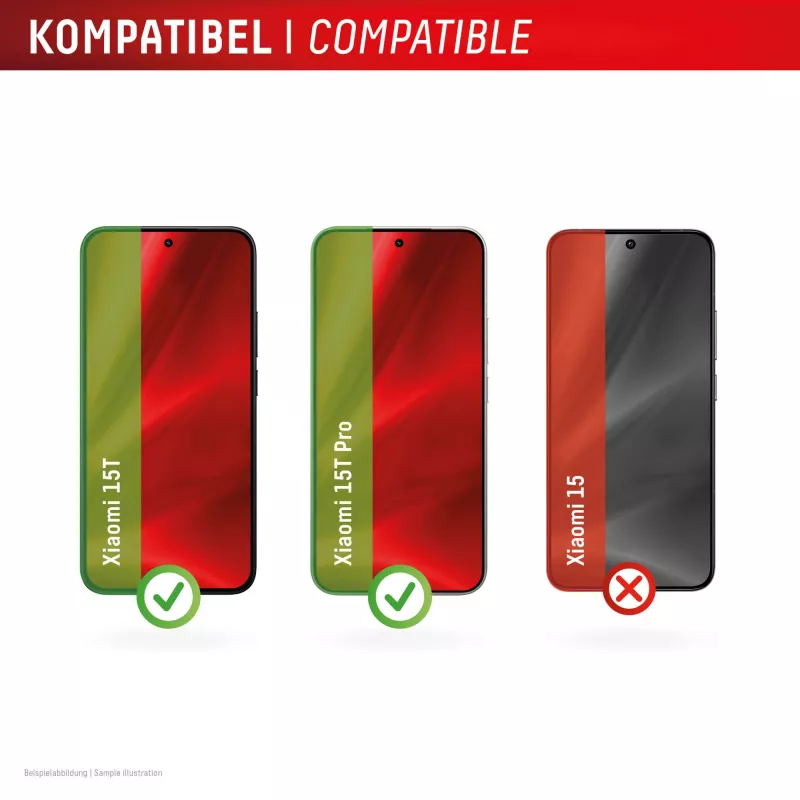 Tempered Smart Glass screenprotector e.v.i. voor Xiaomi 15T / 15T Pro (9H), montagesticker, transparant