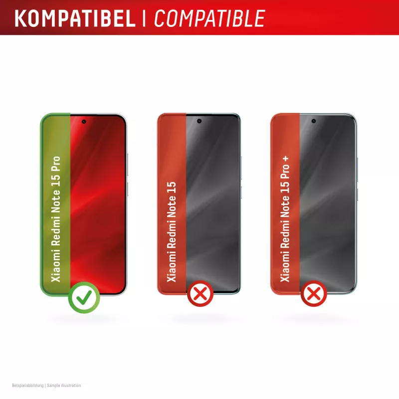 Tempered Smart Glass displayschermbescherming e.v.i. voor Xiaomi Redmi Note 15 Pro (9H), montagesticker, transparant, 1 stuk
