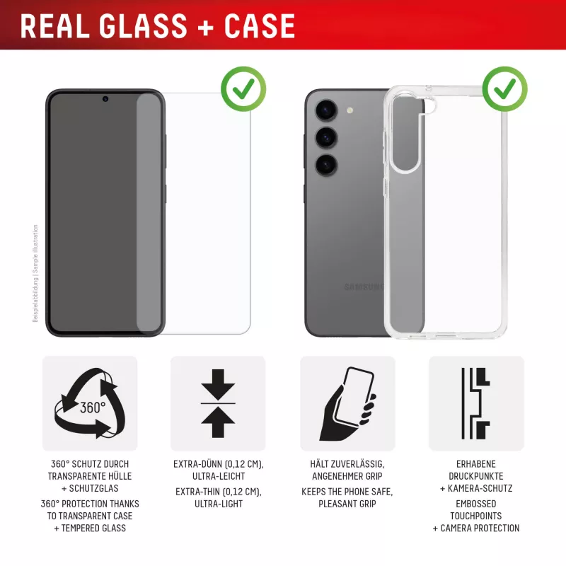 Displex displayschermfolie + hoes voor Samsung A37, krasvast