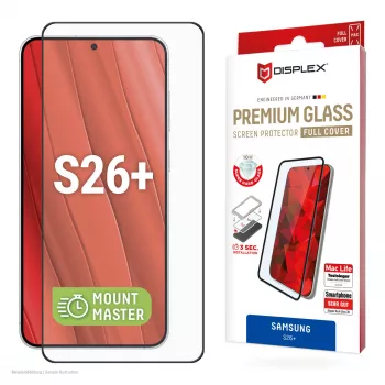 Displex Premium displayschermbescherming (volledige afdekking, 10H) voor Samsung S26+, volledige afdekking