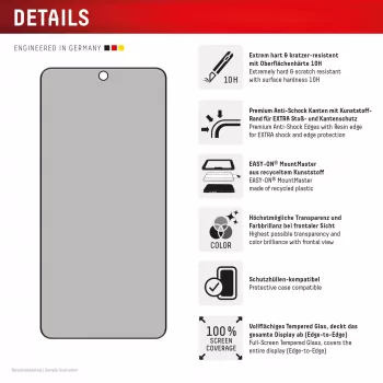 Displex privacy displayschermglas (10H) voor Samsung S26, privacyfilter