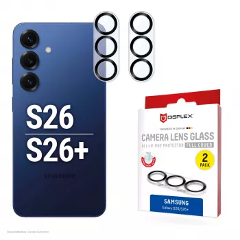 Camerlens-glasbescherming e.v.i. voor Galaxy S26 / S26+, gehard 10H, volledige afdekking, Quick Mount, 2-pack