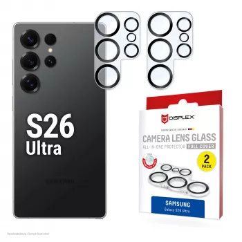 Volledige afdekking cameralensglas voor Galaxy S26 Ultra van e.v.i., gehard glas 10H, stof-/stoot-/krasvast, snelle montage, 2-pack