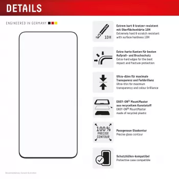 Displex Premium displayschermfolie (volledige afdekking, 10H) voor Samsung A57, volledige afdekking