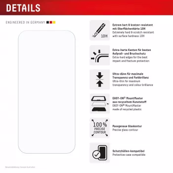 e.v.i. Displex gehard-glas displayschermbescherming 10H voor Google Pixel 10a, transparant, kras- en stootvast