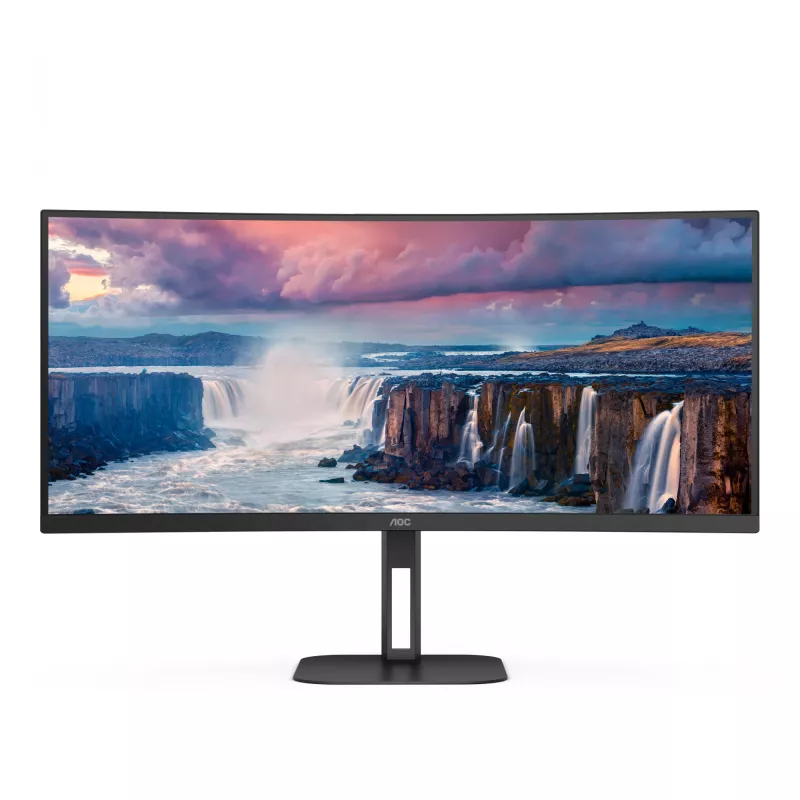 AOC V5 CU34V5C/BK/23 computermonitor 86,4 cm (34 inch) 3440 x 1440 pixel Wide Quad HD LED zwart