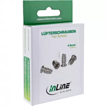 Schroef voor ventilator InLine 5,0×10,0 mm vernikkeld, 4-pack