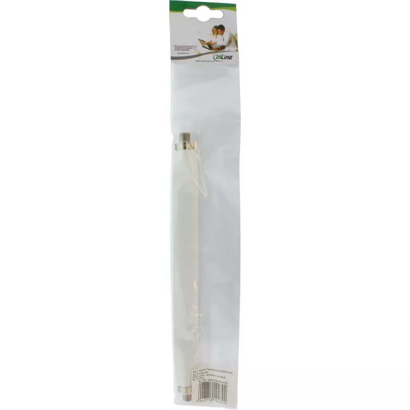 Raamdoorvoer voor SAT-kabel InLine F-stekker–stekker, wit, 21×220×13 mm