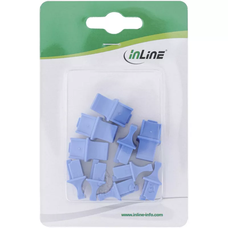 InLine stofkap voor RJ45-bus, blauw, 10 stuks