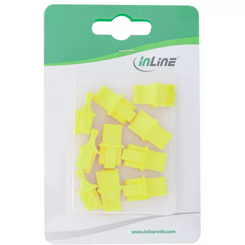InLine stofkap voor RJ45-bus, geel, 10 stuks