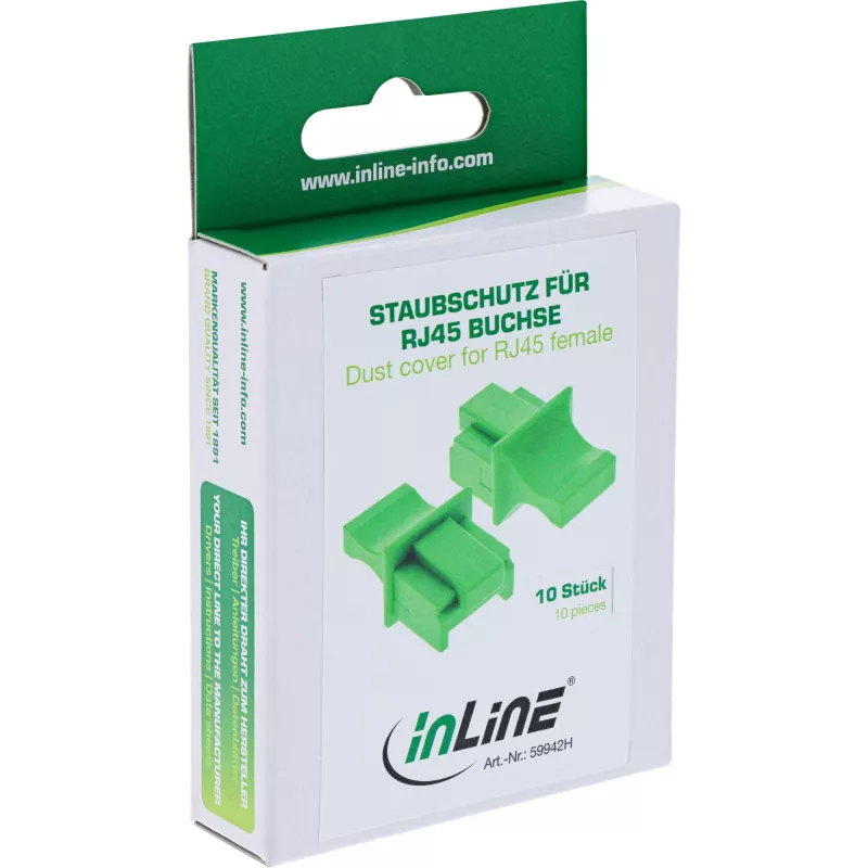 InLine stofkap voor RJ45-bus, groen, 10 stuks