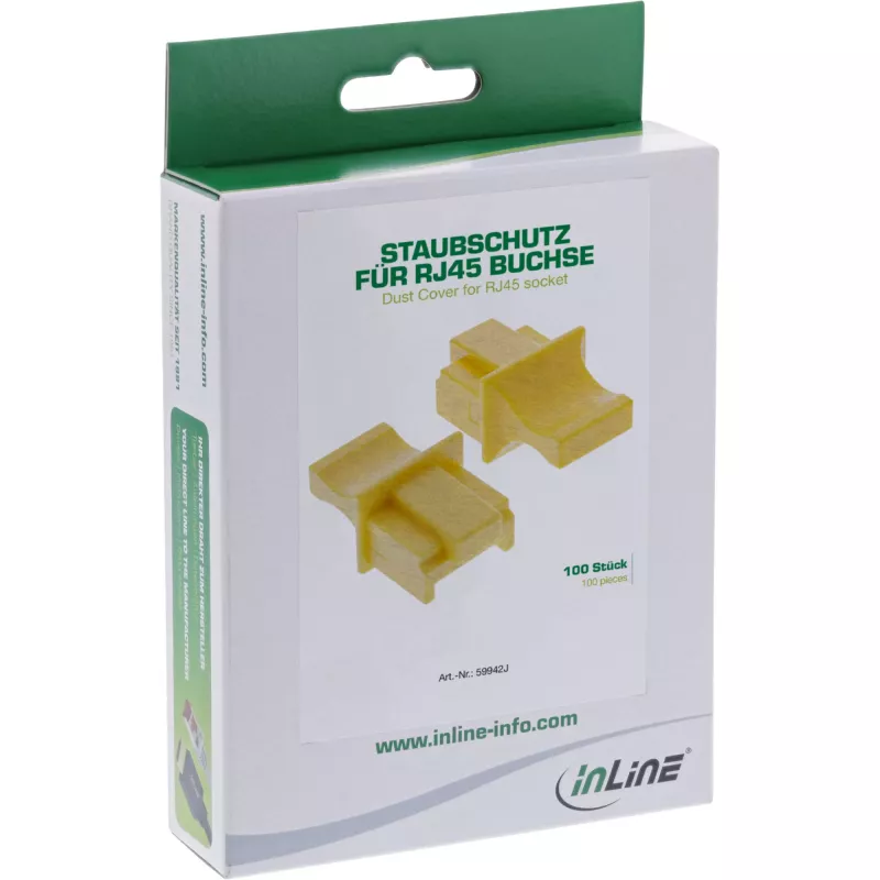 InLine stofkap voor RJ45-bus, geel, 100 stuks