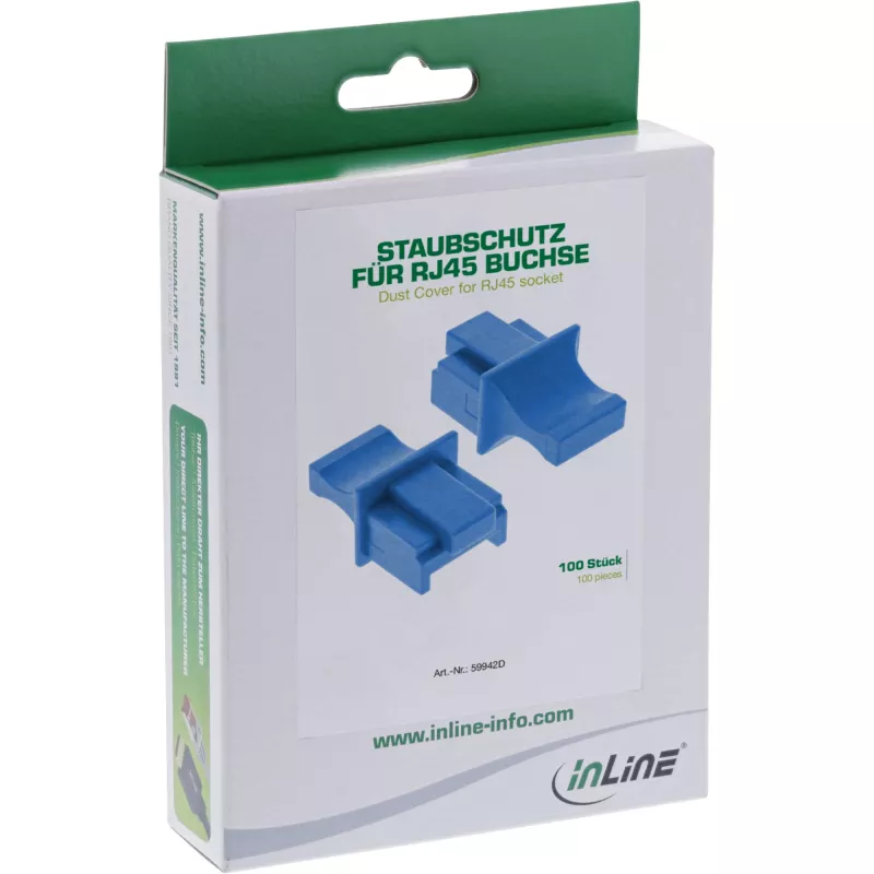 InLine stofkap voor RJ45-bus, blauw, 100 stuks