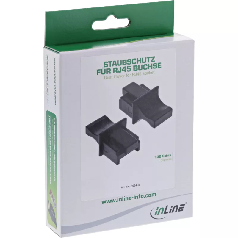 InLine stofkap voor RJ45-bus zwart 100 stuks 59942E