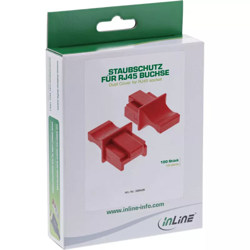 InLine stofkap voor RJ45-bus, rood, 100 stuks