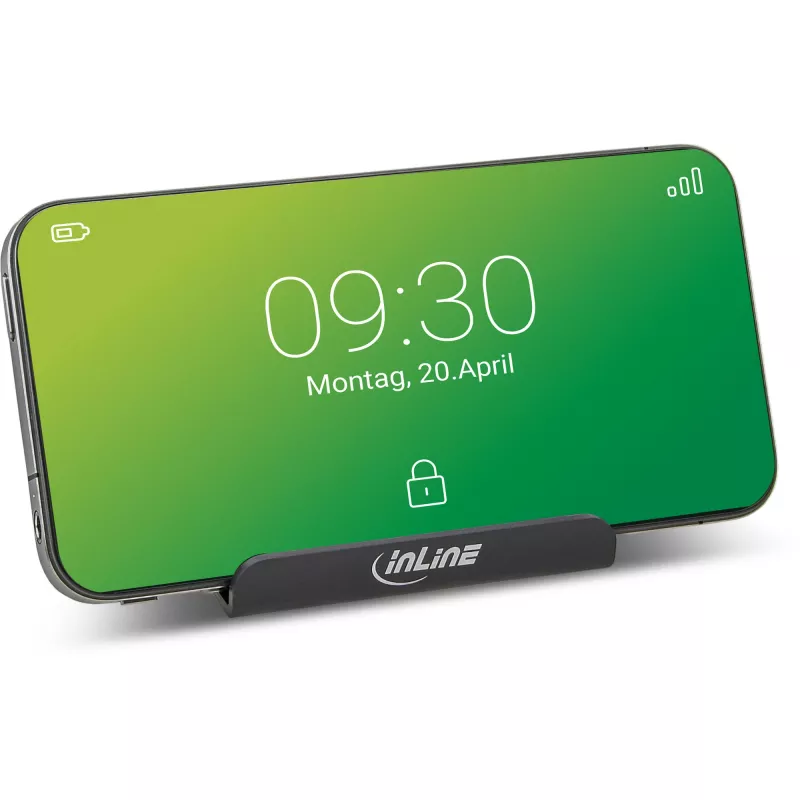 InLine smartphone- en mobiele telefoonhouder voor op het bureau, passieve houder, zwart