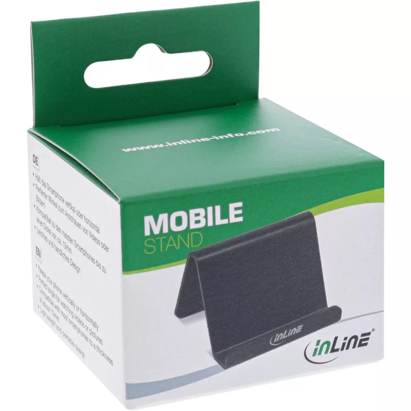InLine smartphone- en mobiele telefoonhouder voor op het bureau, passieve houder, zwart