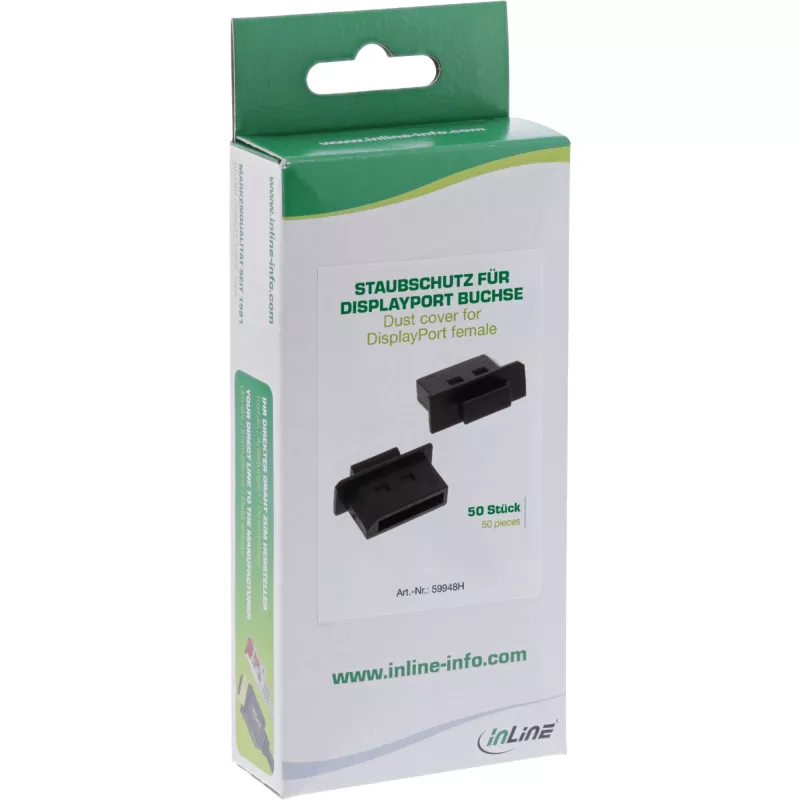 InLine stofkap voor DisplayPort-bus, zwart, 50 stuks