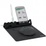 Muismat InLine 55261 — multifunctionele rubberen onderlegger met smartphone- en penhouder, 250×? mm, zwart