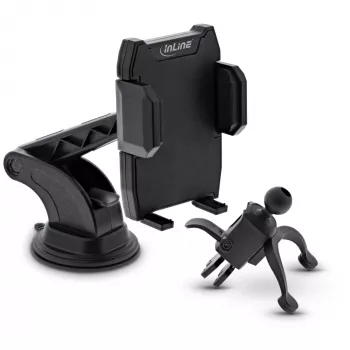 InLine ONE CLICK EASY II auto-smartphonehouder — universele passieve houder, zwart