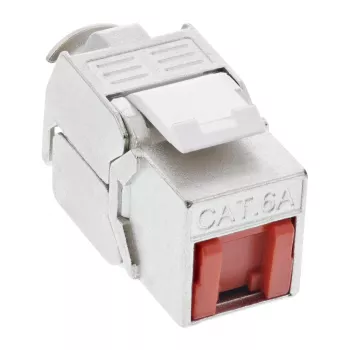 InLine RJ45 Keystone Jack Snap-In-module Cat.6a, met stofkap rood